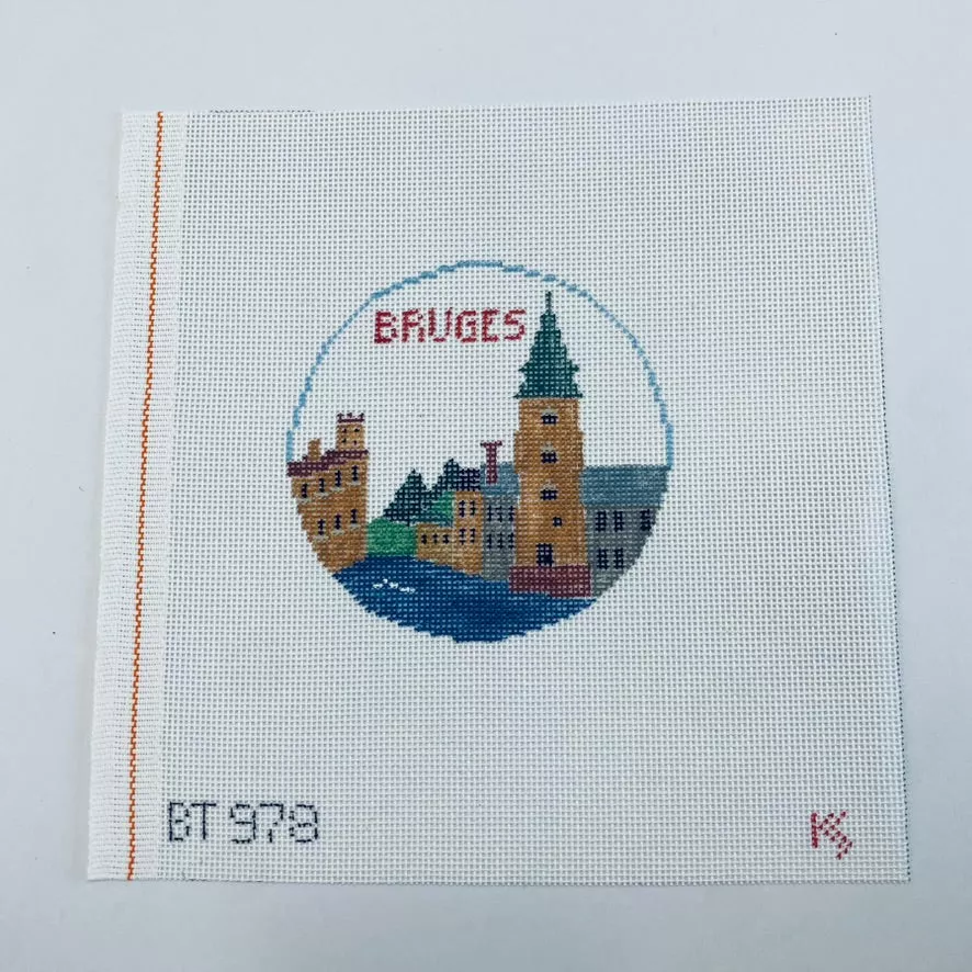 Bruges Travel Round Canvas