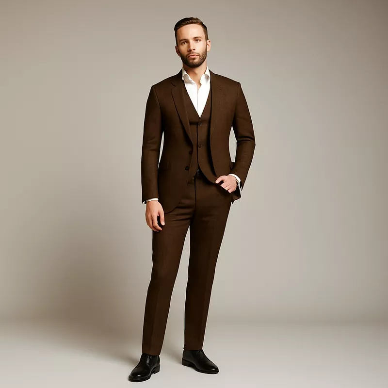 Chocolate Brown Premium Wool Suiting Fabric by Scabal3.50 Mtrs Piece, Width 150 Cms, Made in United Kingdom-D23066