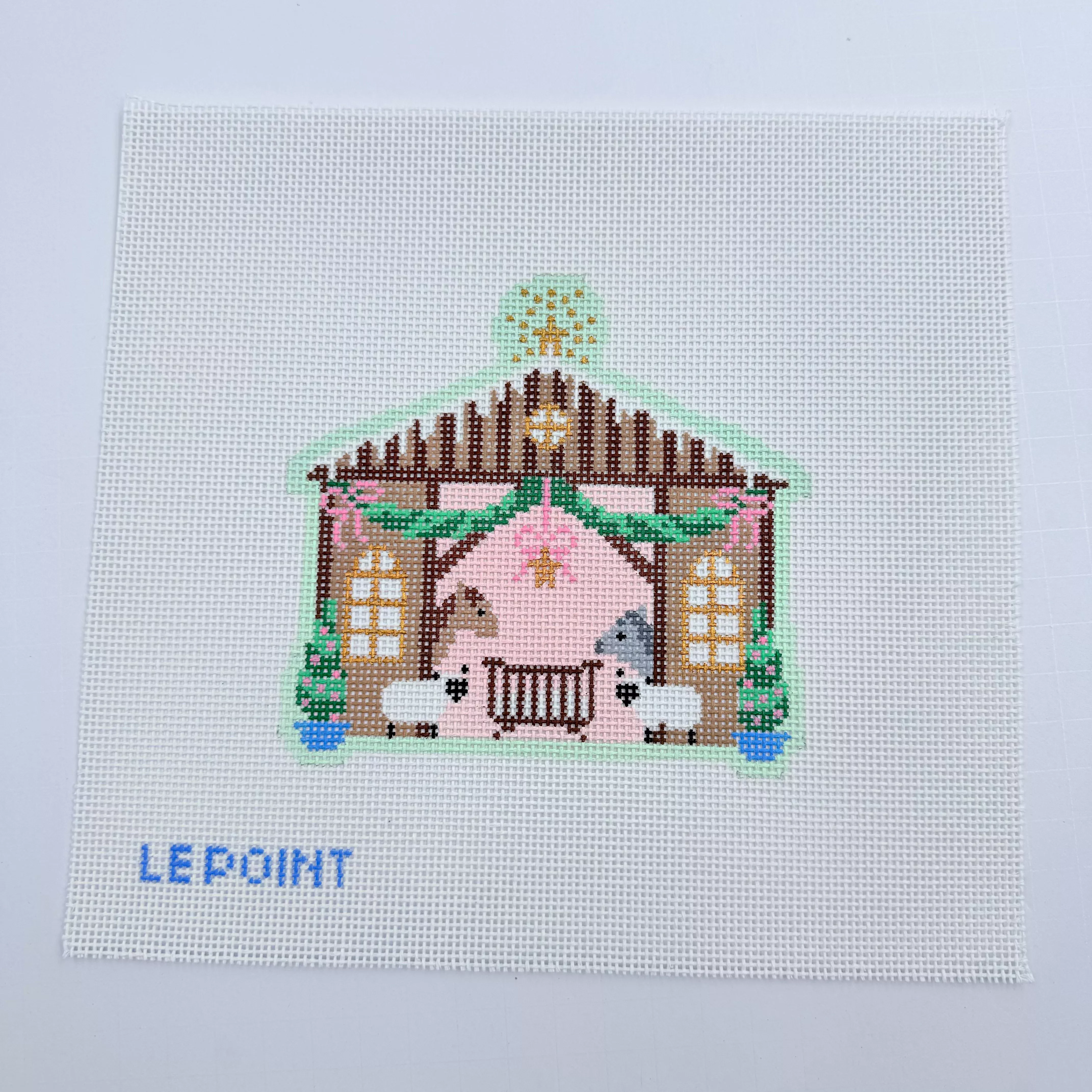 Christmas Village Stable Canvas