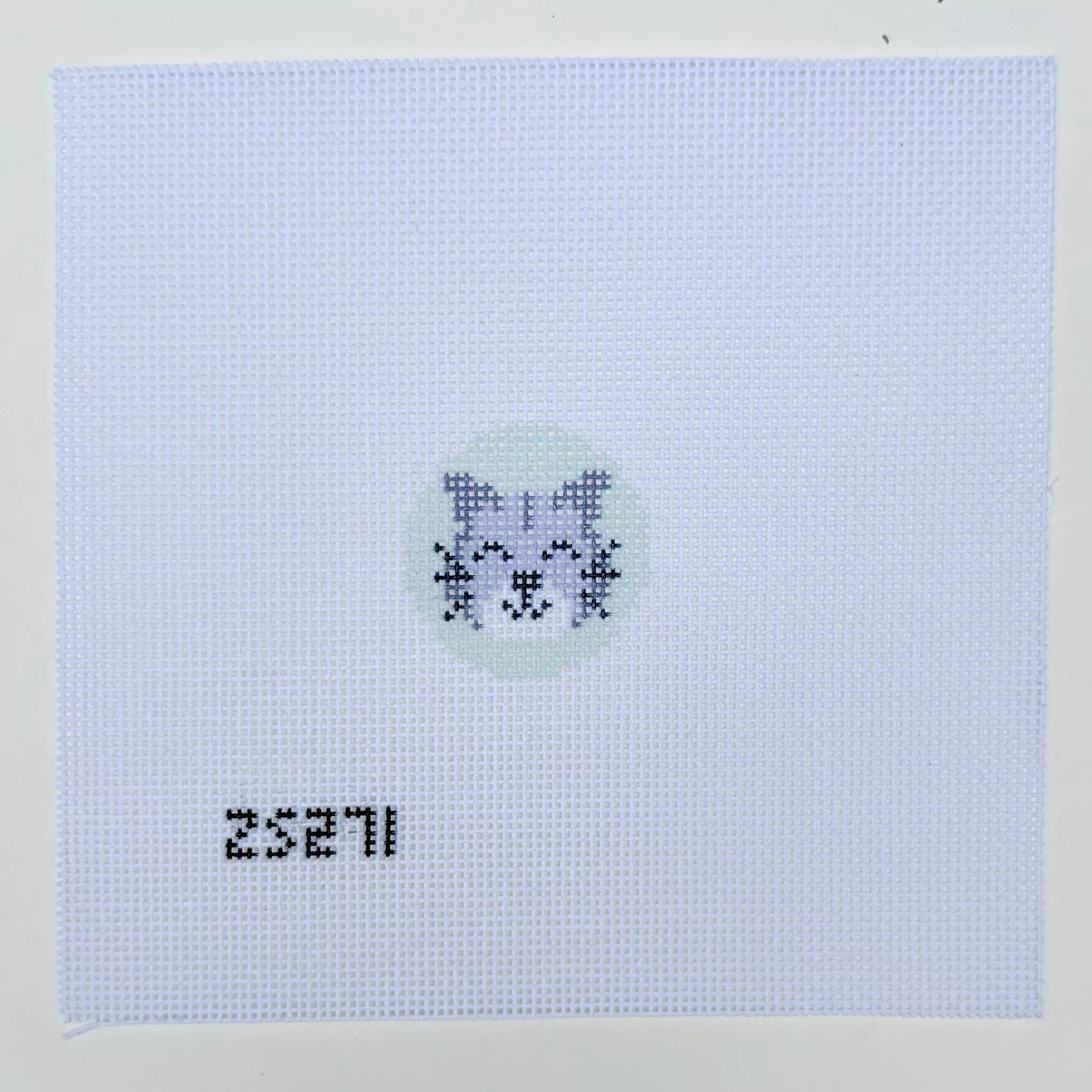 Grey Cat Key Fob Needlepoint Canvas