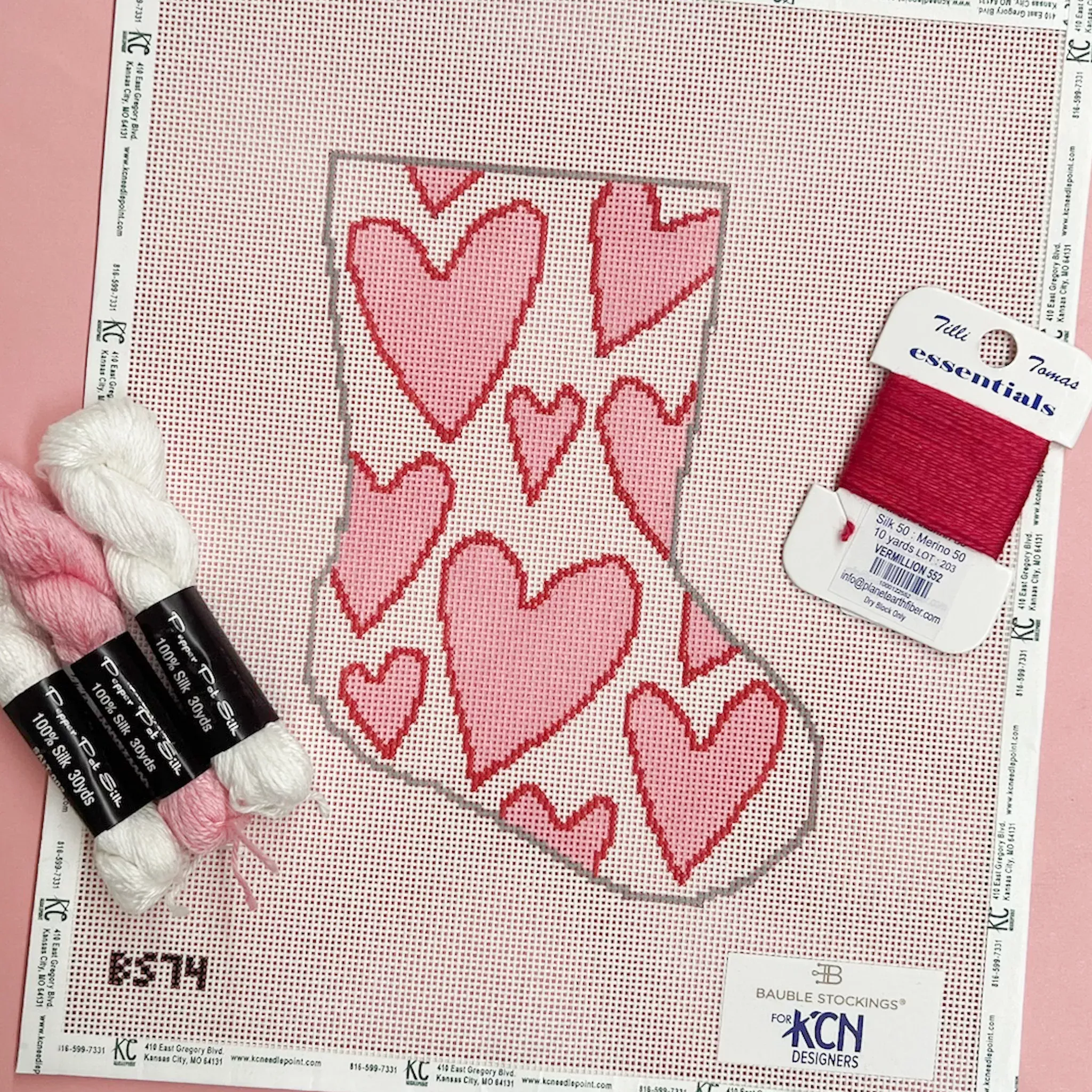 I Love You More Than...Hearts Ornament Sized Stocking Kit