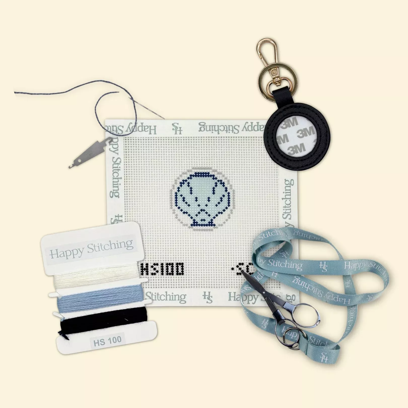 "The Little Scallop" Happy Stitching All-In-One Key Fob/Bag Tag Kit