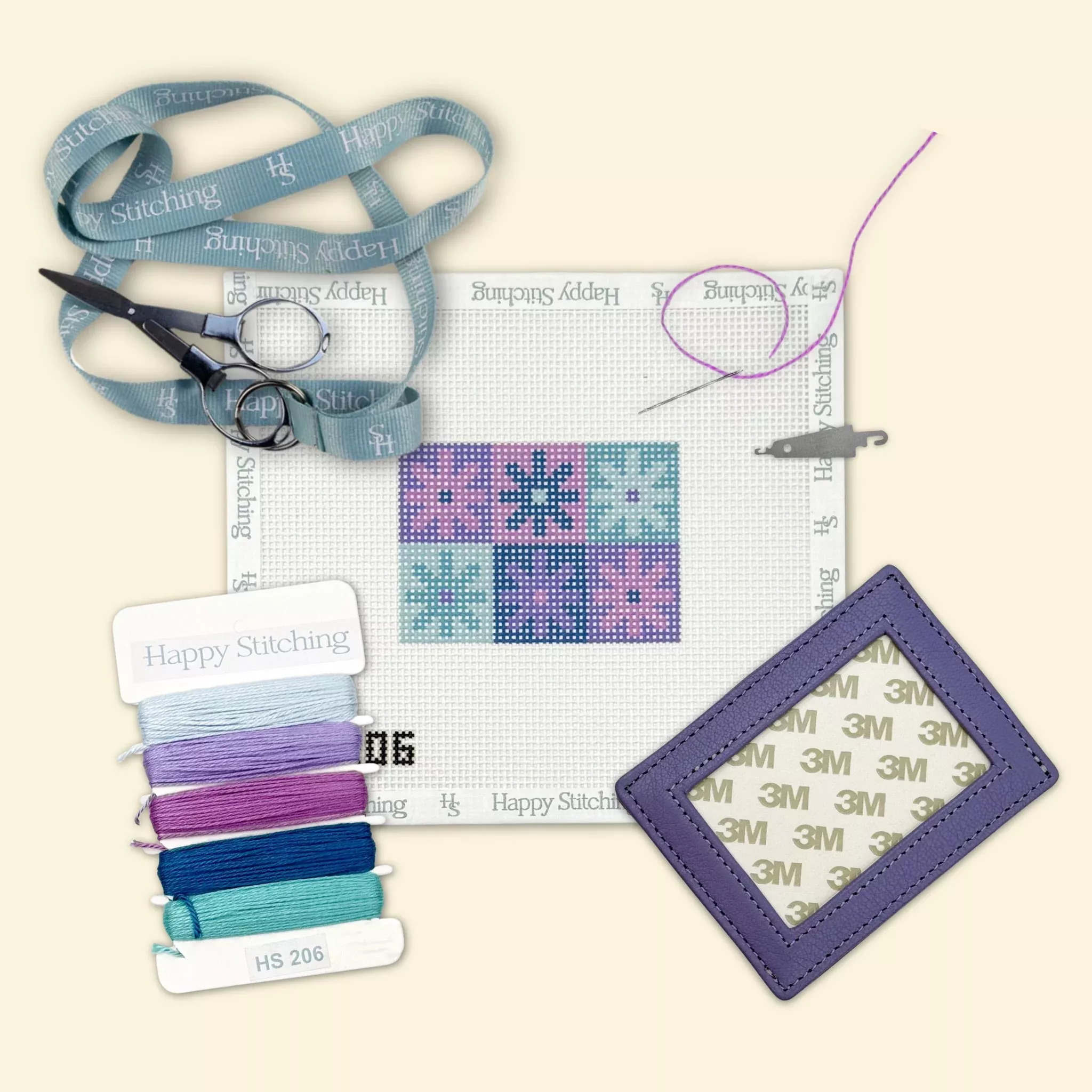 "Mod Bloom" Happy Stitching All-In-One Card Wallet Kit