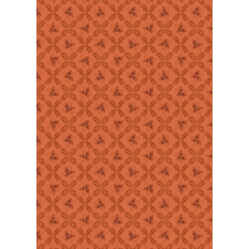 Old Quercus Quilt Fabric – Acorn Trellis on Autumnal Orange – A934C