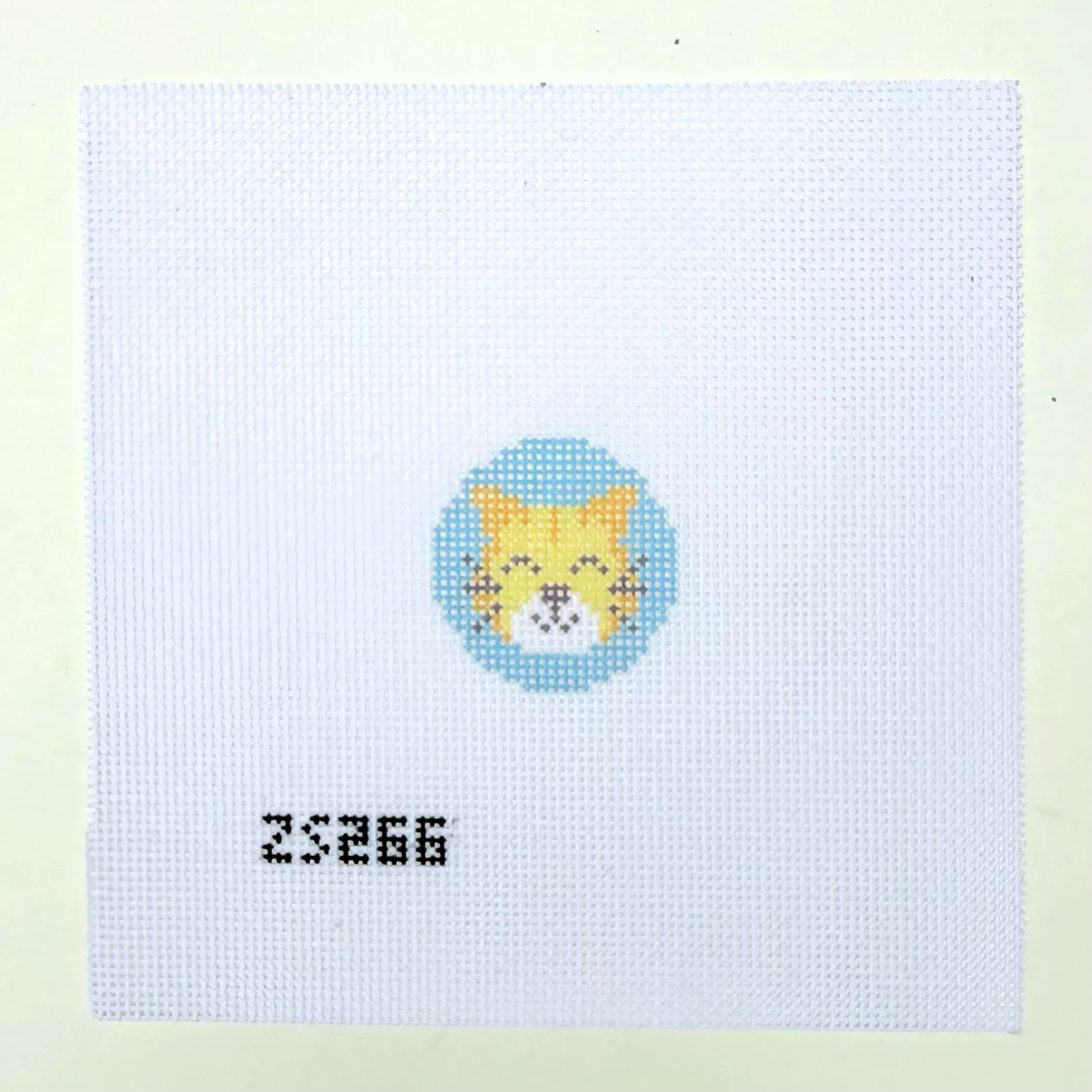 Orange Cat Key Fob Needlepoint Canvas