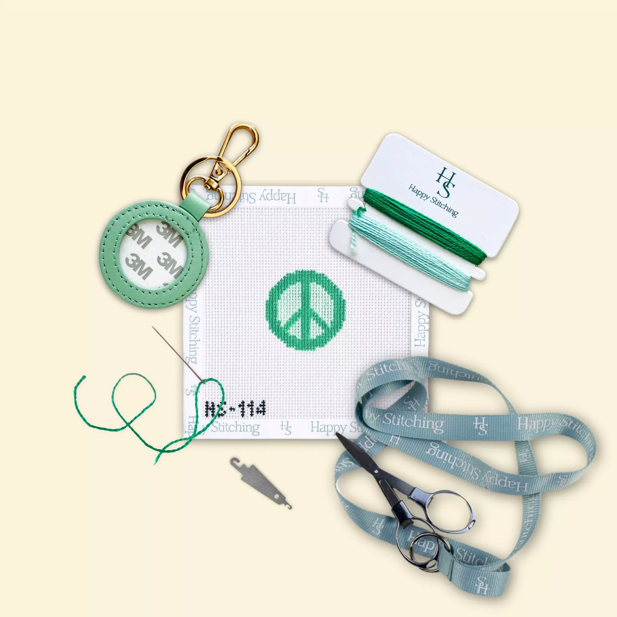 "Peace Out" Happy Stitching All-In-One Key Fob/Bag Tag Kit
