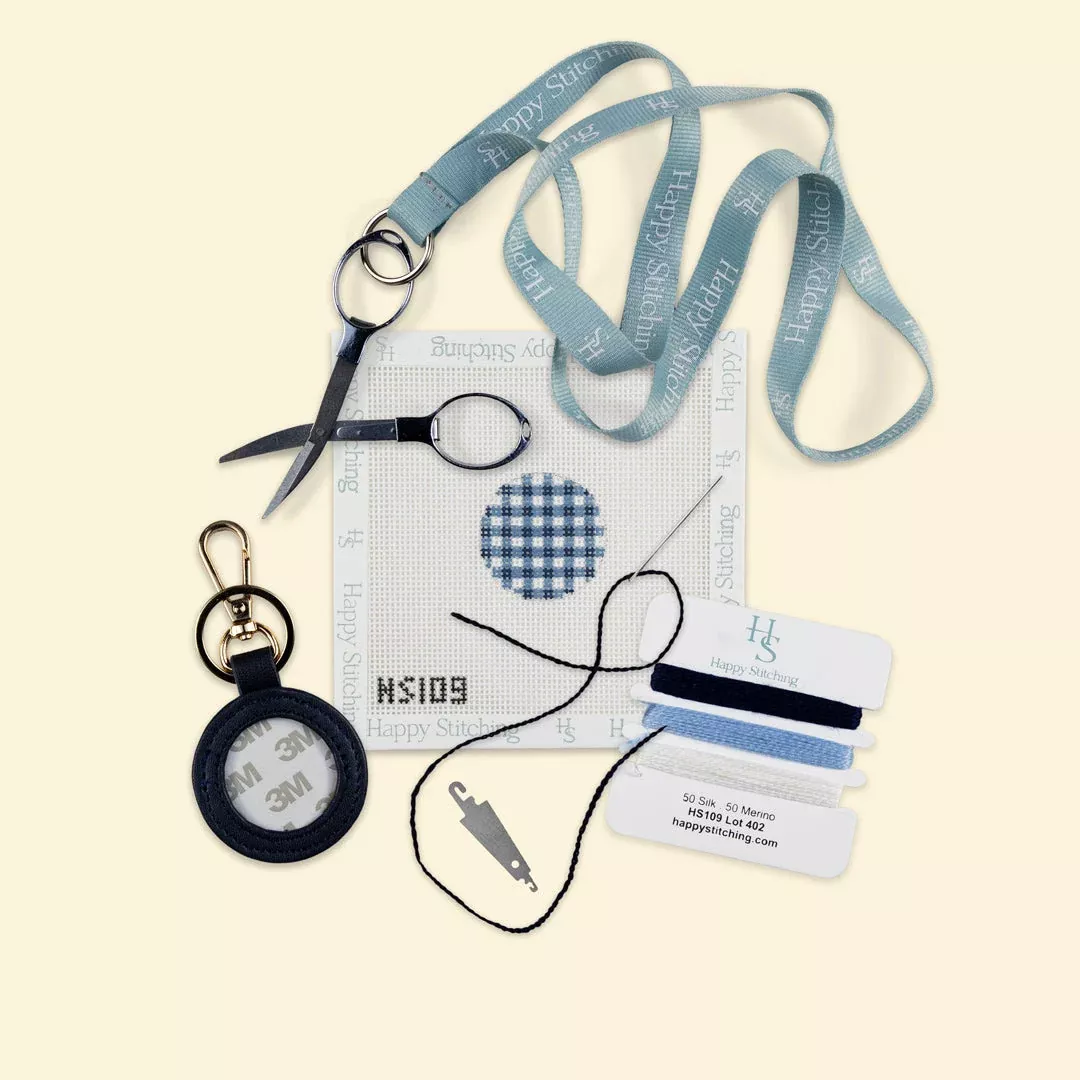 "Plaid Circle" Happy Stitching All-In-One Key Fob/Bag Tag Kit