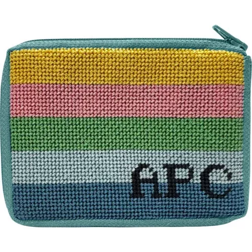Striped Monogram Coin Purse Kit