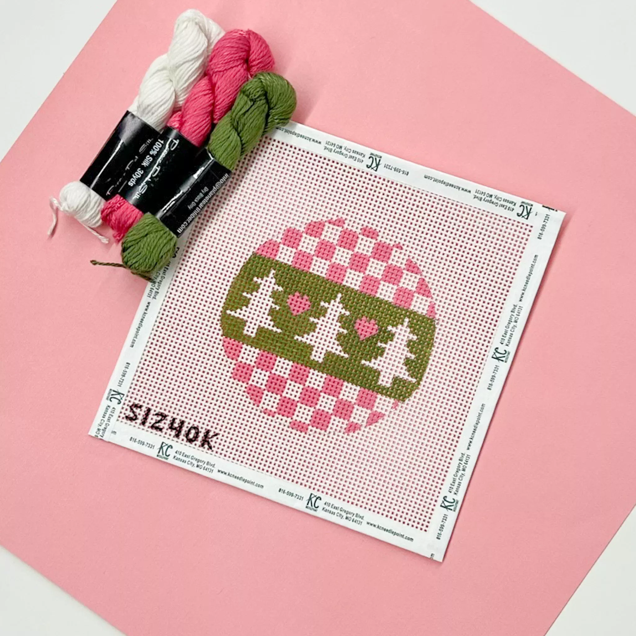 Tree on Pink and White Check Kit