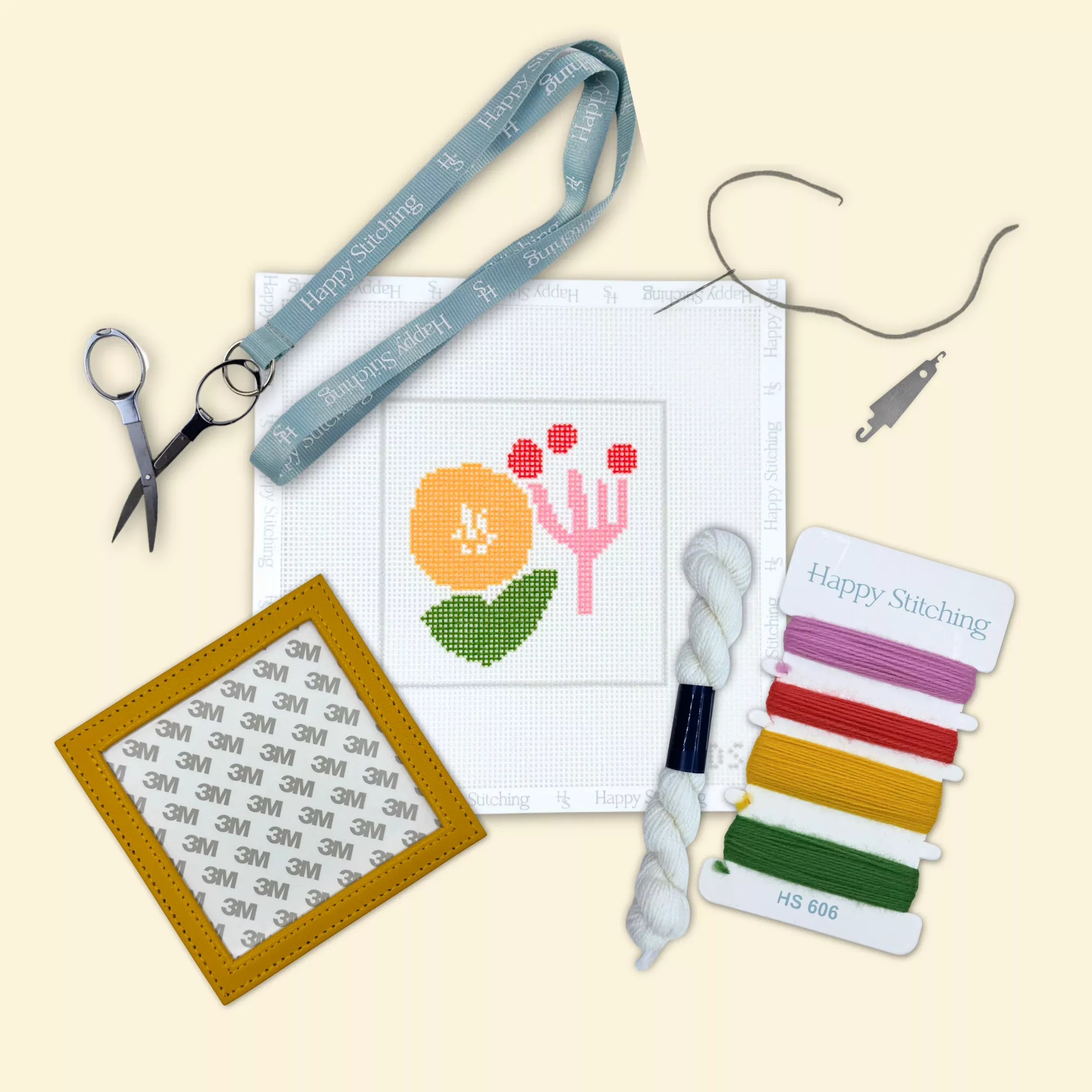 "Wild Bloom" Happy Stitching All-In-One Coaster Kit