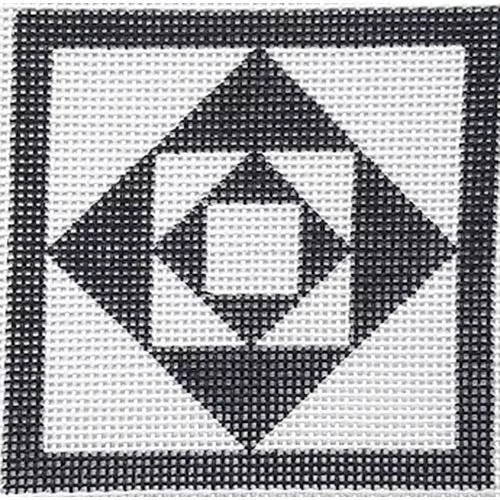 Zecca B&W Boxes Needlepoint Canvas