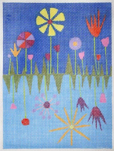 Zecca Spring Garden Needle Case and Fob Needlepoint Canvas