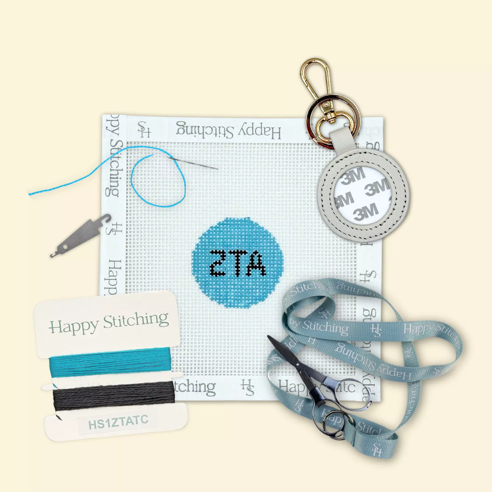 Zeta Tau Alpha Happy Stitching All-In-One Key Fob/Bag Tag Kit