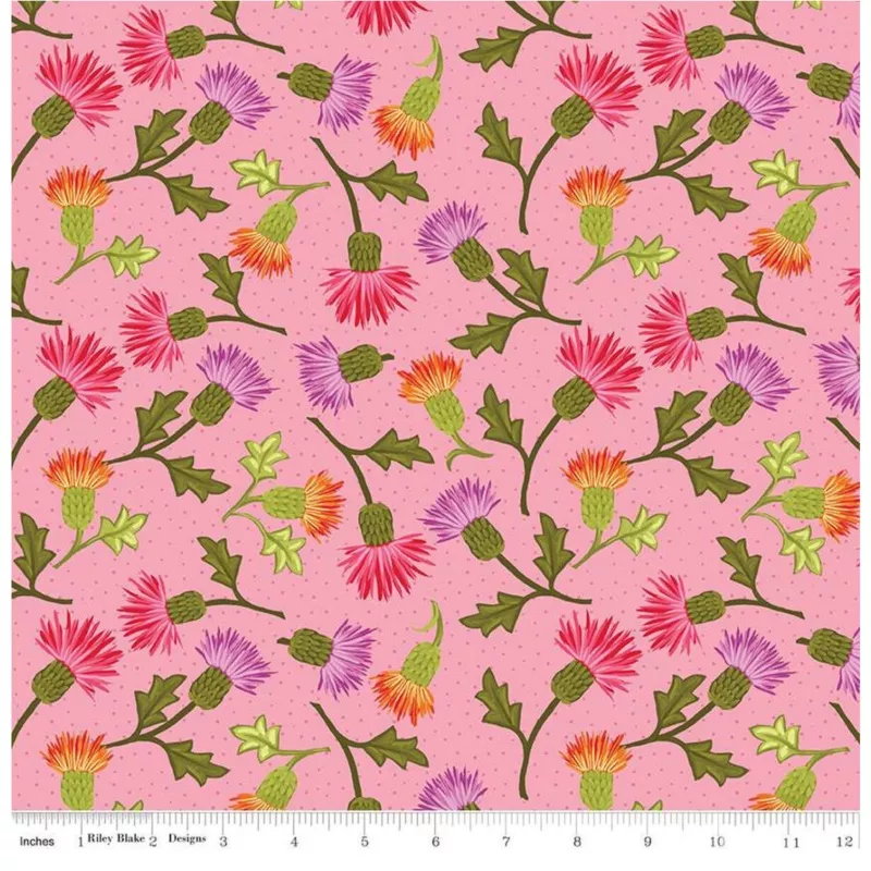 Zinnias-Thistles-Pink