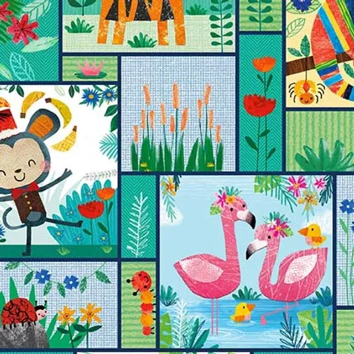 Zoo Crew - Patchwork Teal | 3866-17
