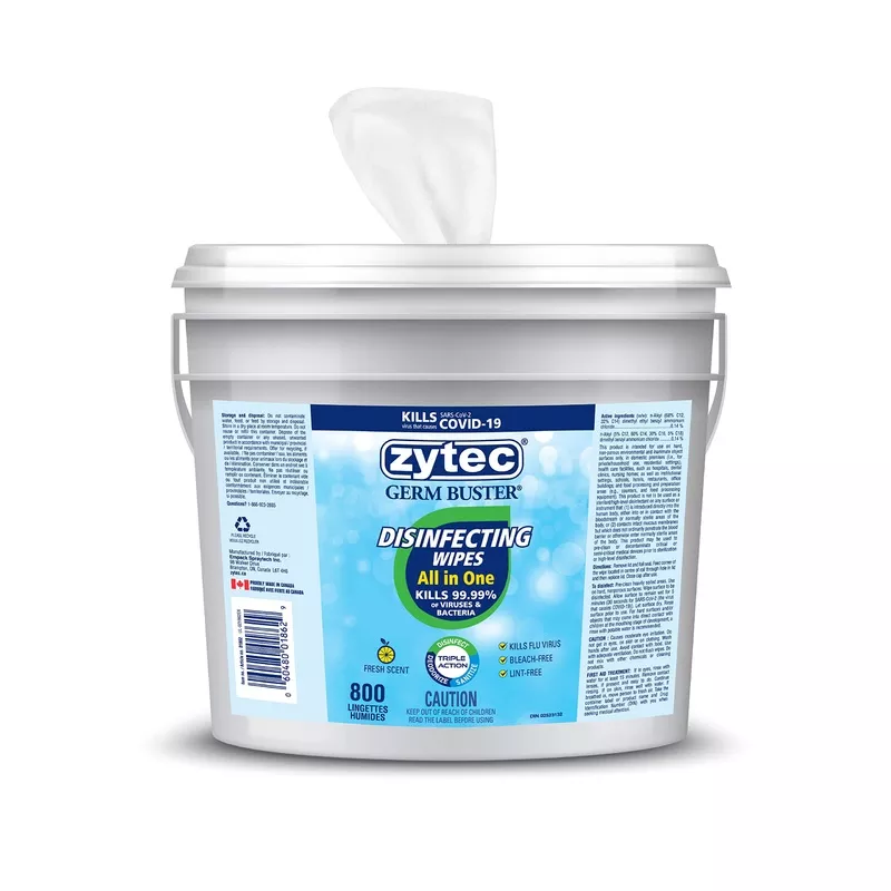 zytec Germ Buster All In One Disinfecting Wipes – 800 Pack