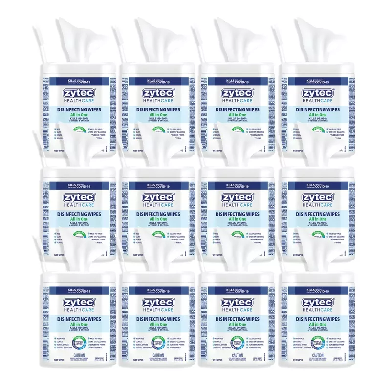 Zytec Healthcare Disinfecting Wipes 180 Pk- 12 Pack